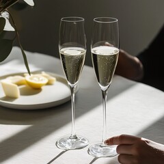 two glasses of champagne