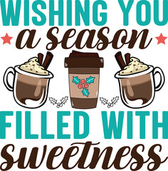 Hot Cocoa Typography Vector Graphics T-shirt design.