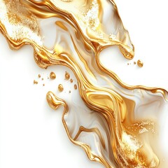 Flowing Gold Liquid Abstract Art with Smooth Waves and Dynamic Movement Ideal for Backgrounds, Textures, and Modern Design Projects