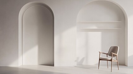 two chairs in a room with a window