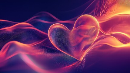 Obraz premium Abstract flowing heart shapes in warm hues
