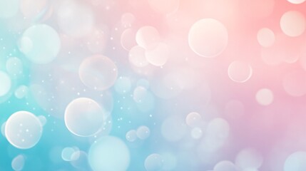Soft pastel abstract background with dreamy bokeh circles in shades of blue, pink, and cream, creating a tranquil and ethereal atmosphere for creative projects and designs.