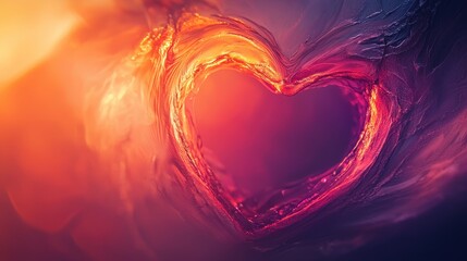 Soft light glowing through abstract heart-shaped design