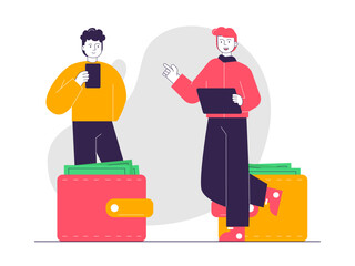 Partnership investment. Investment illustrations. Flat vector illustrations