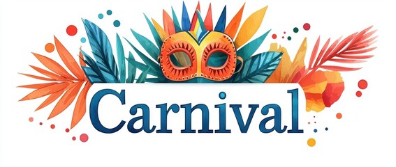 Obraz premium Colorful carnival mask illustration vibrant artwork festival creative