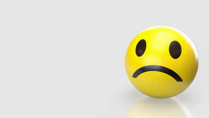 The Sad Emotion icon on white background  3d rendering.