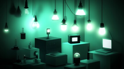 Modern IoT Devices in a High Contrast Illustration