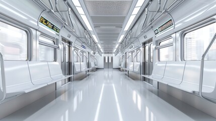 Clean Minimalist 3D Subway Interior Design