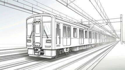 Naklejka premium Minimalist 3D Illustration of a Clean Train Concept
