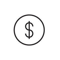 dollar saving coin icon vector eps outline