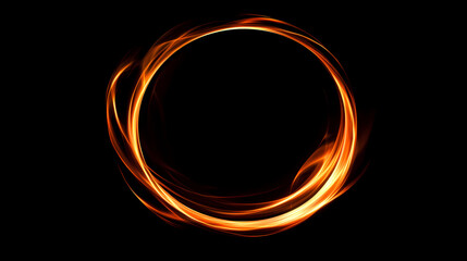 Abstract solar eclipse caused by a lunar event with ring of fire on black background. Eclipser. Illustration