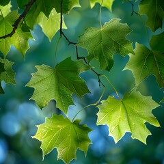 Intense Green Leaf Veins in Close-Up Detail, Close up of leaf veins, Lush Green Leaf Texture Background with Delicate Veins and Vibrant Coloration.