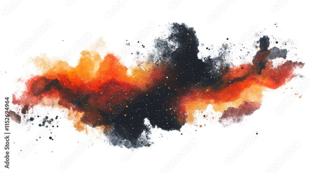 Aufkleber red and black nebula dust clouds resemble cosmic explosion.