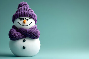Grumpy Snowman 3D Illustration