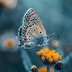 Butterfly Harmony: A Winged Beauty Rests on a Wildflower, Symbolizing the Delicate Balance of Ecosystems, Colorful butterfly on a vibrant floral journey during the season.
