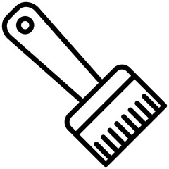 Paintbrush Outline Icon, Black And White Outline Icon Symbol Vector