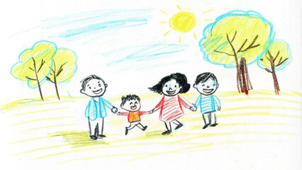 Fototapeta premium happy family on the nature