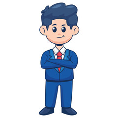 Illustration of Cute Businessman Character