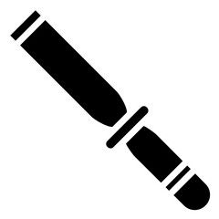 Chisel Glyph Icon, Black And White Glyph Icon Symbol Vector