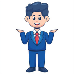 Illustration of Cute Businessman Character
