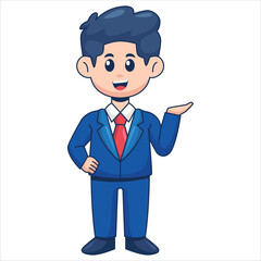 Illustration of Cute Businessman Character