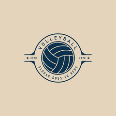 volleyball logo minimalist vector icon and symbol, with emblem vector illustration design