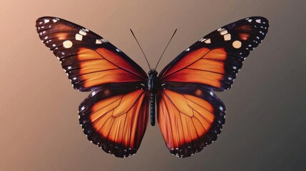 Obraz premium Orange Butterfly Shows Wings with Elegance and Gracefully Beauty.