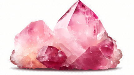 Fototapeta premium Rose quartz stone isolated on transparent background. png. Quartz. Illustration