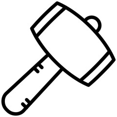 Mallet Outline Icon - Carpentry