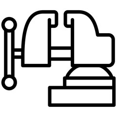 Bench Vice Outline Icon - Carpentry
