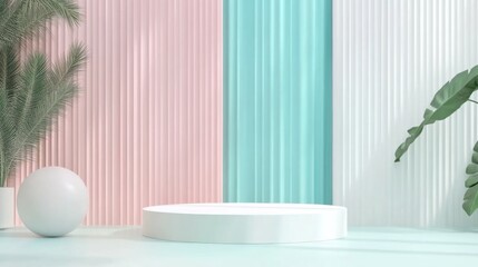 Minimalist Space with Vibrant Colors and Natural Lighting