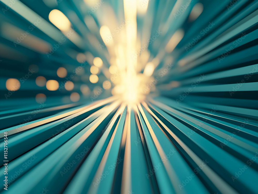 Aufkleber a dynamic abstract image showcasing rays of light converging towards a bright center, creating a sen