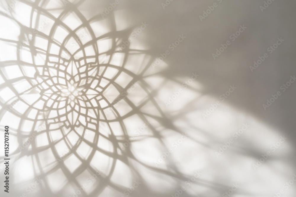 Poster Intricate shadow pattern creating a delicate design on a light surface.