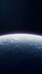 Fototapeta premium Planet earth horizon in space - 3D render, cinematic, with white tones