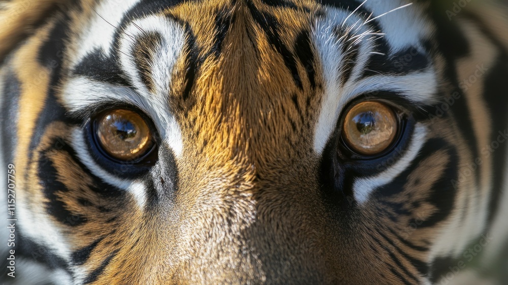 Aufkleber close-up of a tiger's eyes showcasing its striking features and intense gaze.