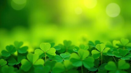 Obraz premium Vibrant Green Clover Field Basking in Sunlight A Lush Springtime Meadow Scene
