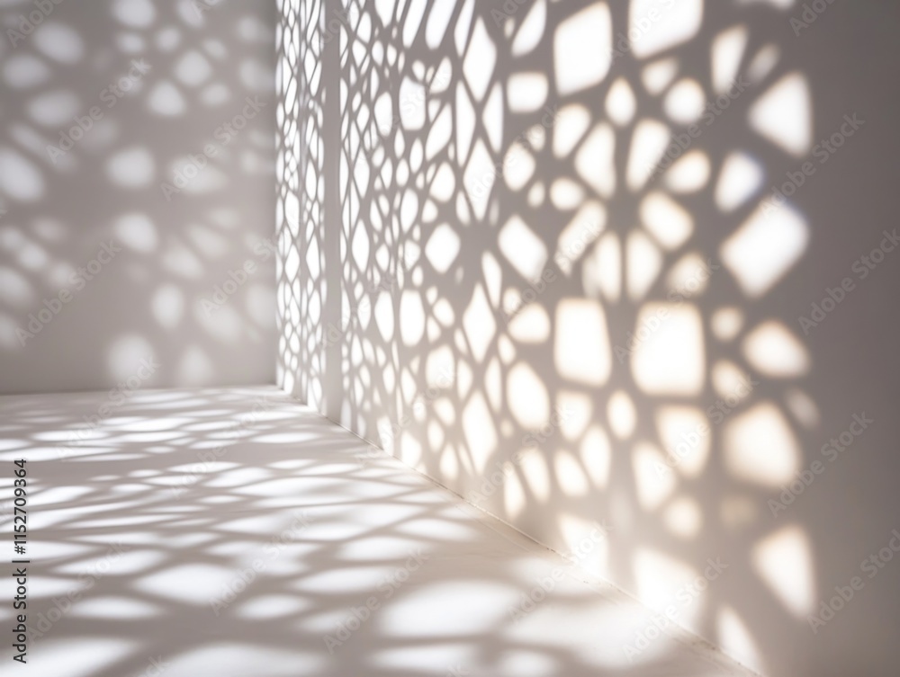 Poster A play of light and shadow on a textured wall, creating an artistic atmosphere.