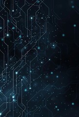 Obraz premium Blue background adorned with a futuristic circuit board pattern, a perfect technology concept banner..