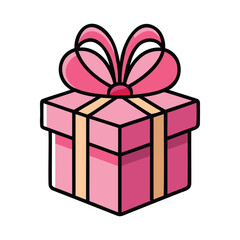 festive hand-drawn pink and red prize gift box design