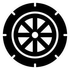 Obraz premium Wheel Glyph Icon - Car Service