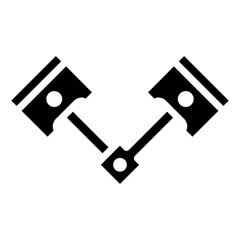 Engine Piston Glyph Icon - Car Service