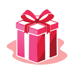 festive hand-drawn pink and red prize gift box design