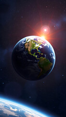 Obraz premium earth in space created with Technology, graphic novel art, with white tones