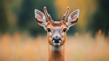 Majestic Deer with Antlers in Verdant Forest Scene