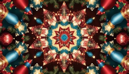 Festive Christmas Kaleidoscope Ornament Design