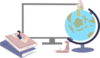 online Education and e-learning Illustration