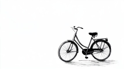 Obraz premium Black and white illustration of a bicycle.