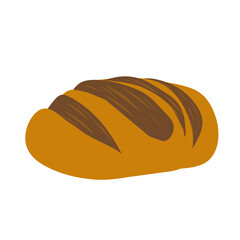 Flat design hand drawn bread illustration. Illustration of various types of bread and various flavors 