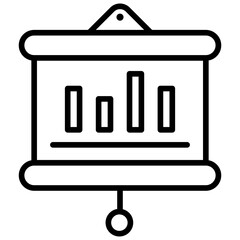 Graph Growth Outline Icon, Banking and financial Concept