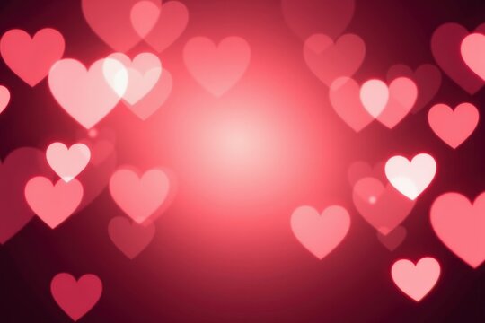 Romantic Valentine's Day Background with Hearts in Shades of Red for Love and Passion Themed Designs